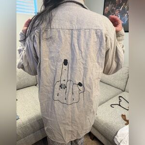 Women's Bridal Beige Button Down Shirt